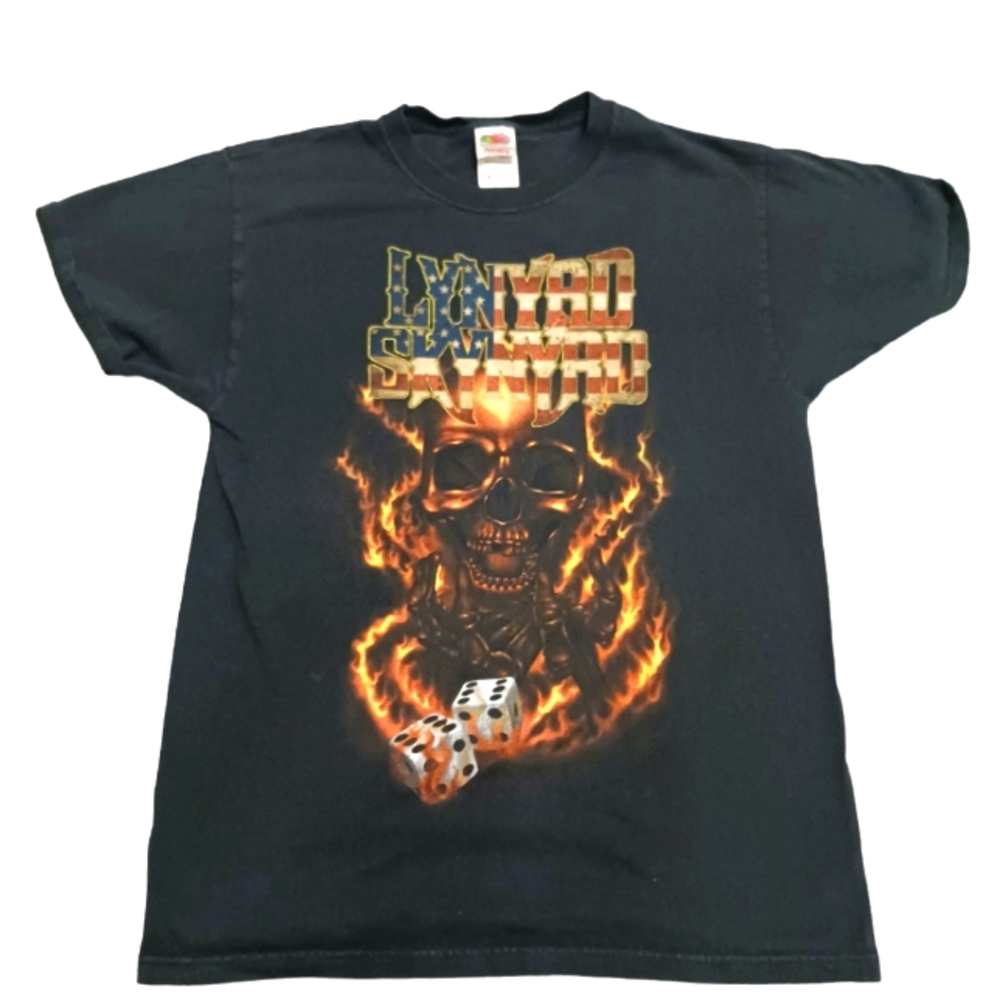 EUC Lynyrd Skynyrd Flaming SKULL Rolling Dice - Picture 1 of 4